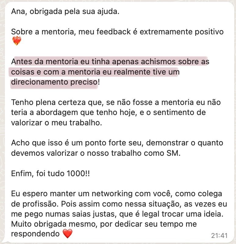 Depoimento mentorada
